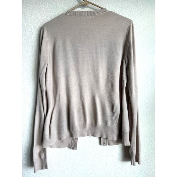 Academia Y2K Preppy Argyle Cardigan Button Sweater Size L Womens Tan Brown NY&C - Picture 4 of 7